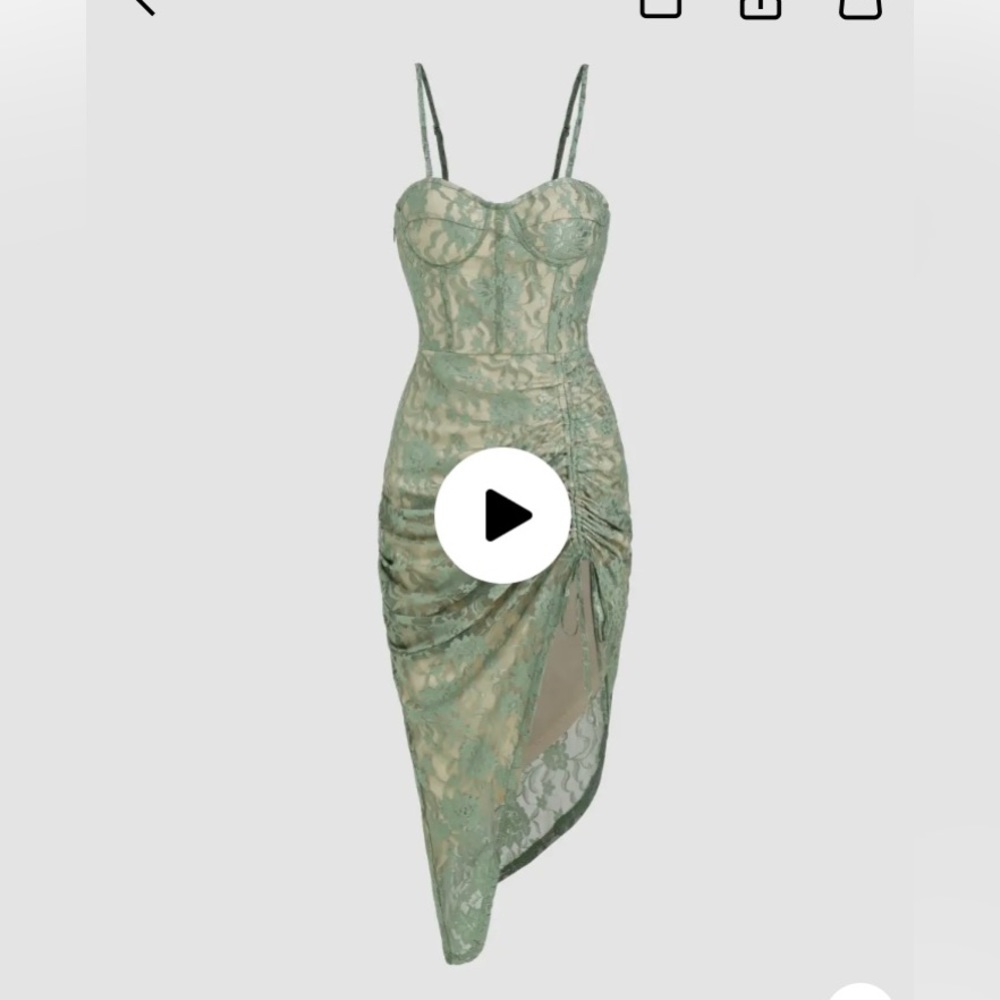 Cider Lace Ruched Midi Dress